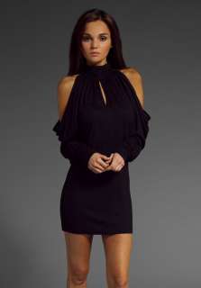 IMPROVD Cut Out Shoulder Dress in Black  