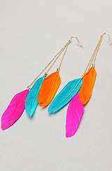 Seven Halos Tropic feather Earrings