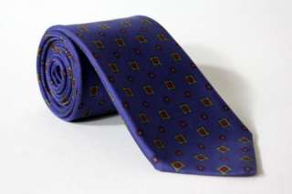Vtg Brooks Brothers Navy Geometric Silk Necktie TIE  
