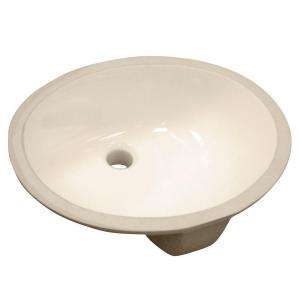 Foremost Vitreous China Oval Undermount Bathroom Sink in Biscuit 14 