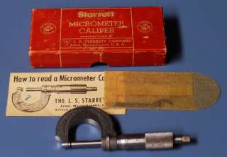 Starrett No. 231 Outside Micrometer Caliper 1 Inch Used  