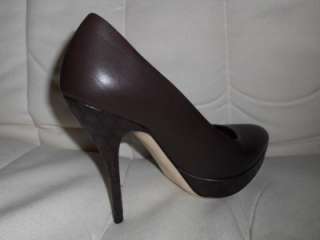   Leather Guccissima High Heel Open Toe Platform Pump Shoes Brown 36