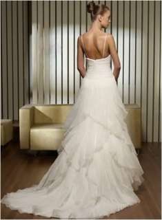 Fashion Straps Wedding Dress Bride Ball Gown Size Custom  