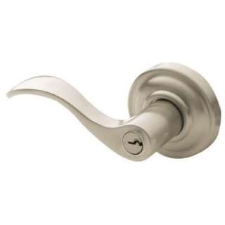 Baldwin Wave Left Handed Entry Lever Satin Nickel 5255.150.LENT at The 