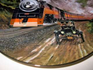 JIM DENEEN Classic Trains ROUND THE BEND Plate Bx+COA  