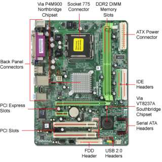 Biostar P4M900 Micro 775 Via Socket 775 MicroATX Motherboard / Audio 