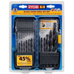 Ryobi 21 Piece Black Oxide Drill Bit Set A10DB21 