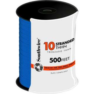   500 Ft. 10 Stranded THHN Blue Wire 22976557 