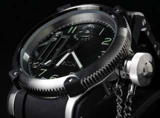 Invicta Mens Russian Diver Quinotaur Swiss Made GMT Black Dial Watch 