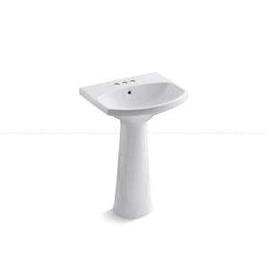 KOHLER Cimmaron 4 in. Pedestal Bathroom Sink Combo in White K 2362 4 0 