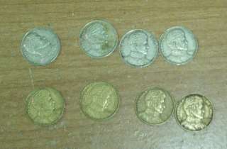 CHILE 1 PESO COINS LOT OF 8 1975 1979  
