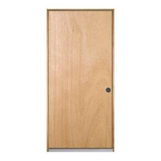 32 in. x 80 in. Wood Unfinished Prehung Left Hand Inswing Flush Entry 