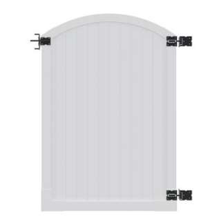Steady Freddy 6 ft. x 4 ft. White Vinyl Gate with Stainless Steel 
