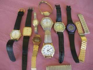 Mixed selection of 9 watches in need of batteries  