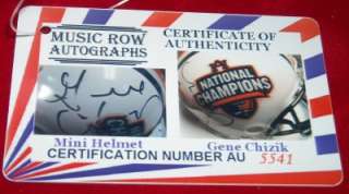 GENE CHIZIK Signed NFL Mini Helmet Autograph 2010 National Champions 