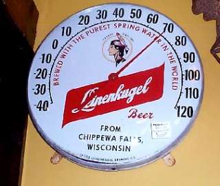   Old Antique Jabob Leinenkugel Beer Thermometer Sign Glass Front WOW