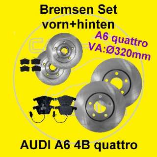 Bremsen Set vorn + hinten für Audi A6 4B quattro 6 Zylinder 