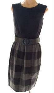 CONNECTED APPAREL Dress Black & Plaid nwt new size 12  