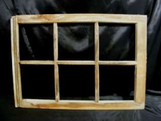 OLD Wood 6 pane window frame with NO GLASS 27 x 18 PERFECT FOR 