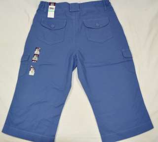 NEW Gloria Vanderbilt MAYA Cargo Capri Crop Pants Blue  
