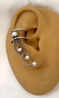 Right 79 Ear Cuff  in Antiqued Sterling Silver  