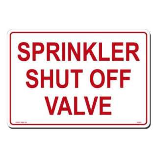 Lynch Sign Co. 14 In. X 10 In. Sign Red on White Plastic Sprinkler 