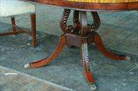 44 Round Dining Table w/ Leaf  Mahogany Pedestal Table  