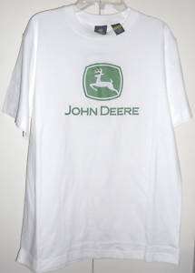 JOHN DEERE BOYS WHITE T SHIRT size 10/12 NWT  