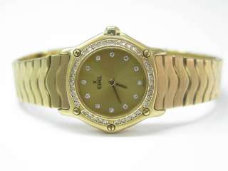 10,900 18KT Ebel Sport Classic Wave Diamond Watch  