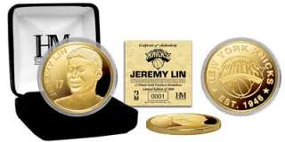 Jeremy Lin Gold Minted Coin   New York Knicks 633204757786  
