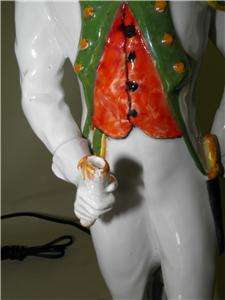 ANTIQUE ITALIAN FIGURAL MILITARY SOLDIER HAND PAINTED FINE PORCELAIN 