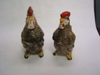Salt & Pepper Shakers Enesco Japan Vintage Rooster Hen  