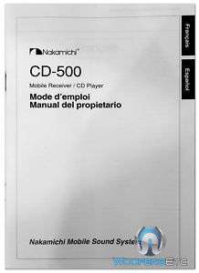   CD500 MANUAL STEREO PLAYER IN FRENCH & SPANISH LANGUAGE NEW  