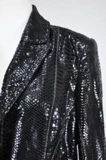 Authentic Just Cavalli Womens Snake Print Leather Jacket Blazer US 12 