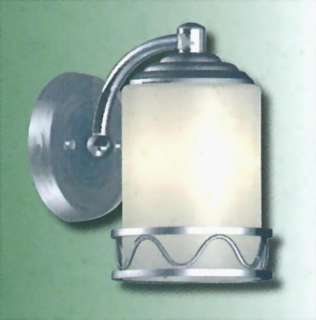 BRUSHED NICKEL WITH WHITE OPAL GLASS WALL SCONCE LIGHT FIXTURE *NIB 