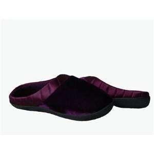 Ladies Quilted Satinedge Velor Clog Slipper MULBERRY  