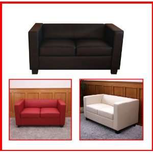 2er Sofa Couch Loungesofa M65, Kunstleder, 70x75x137 cm  