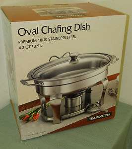 Tramontina 4.2 QT Oval Chafing Dish 18/10 Brushed Stainless 80205 NEW 