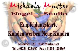 500 Empfehlungskarten Nagelstudio Fingernagelstudio  