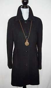 Michael Michael Kors Coat S Black Wool Single Breasted Classic Button 