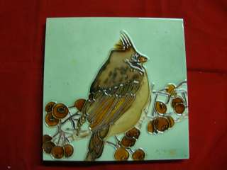 Ceramic Glazed Decorative 8 x 8 Tile 698  Bird w/ Wo  