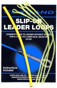 Cortland Chartreuse Slip On Leader Loops   8 15 wt Line 043372601369 