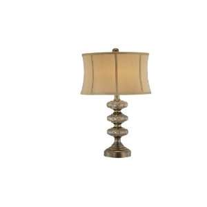Brilliant Abacus Stone Table Lamp with Classic tinted cream silk shade