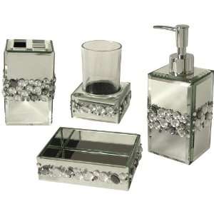  Bling 4 piece Bathroom Accessory Set