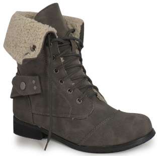 LADIES GREY ANKLE MILITARY ARMY COMBAT BOOTS SIZES 3 8  