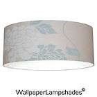   LAMPSHADE HANDMADE IN UK WITH LAURA ASHLEY ISODORE DUCK EGG WALLPAPER