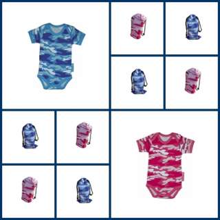 These super funky fun baby suits come in a cool camouflage design in 