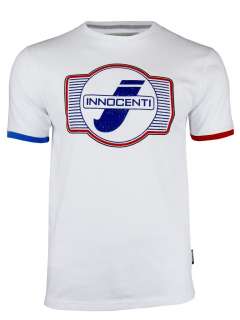 Mens Lambretta Mod Retro Innocenti Logo Print T Shirt   Crew Neck 