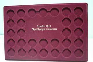 LONDON 2012 OLYMPIC 50P SPORT COINS COLLECTION TRAY  