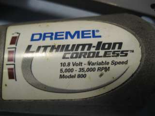 DREMEL MODEL 800 LITHIUM ION 10.8VDC CORDLESS VARIABLE SPEED ROTARY 